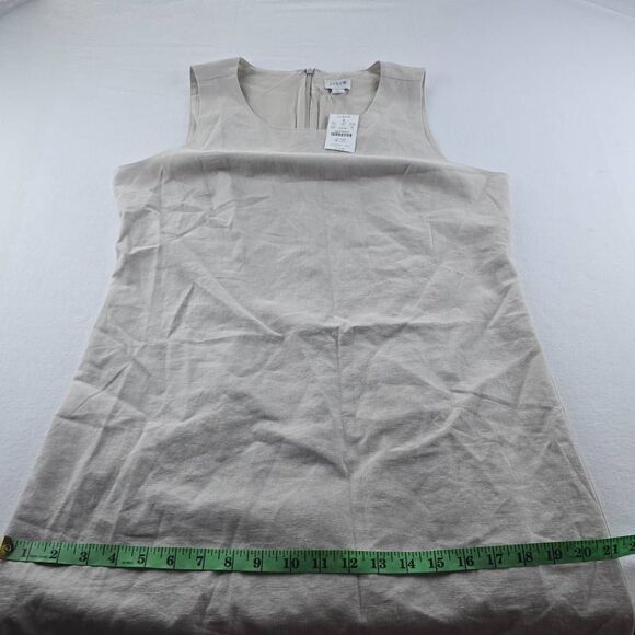 NWT J. Crew BY486 Women's Beige Linen Blend Scalloped Trim Shift Dress Size 8‎ - Picture 9 of 9
